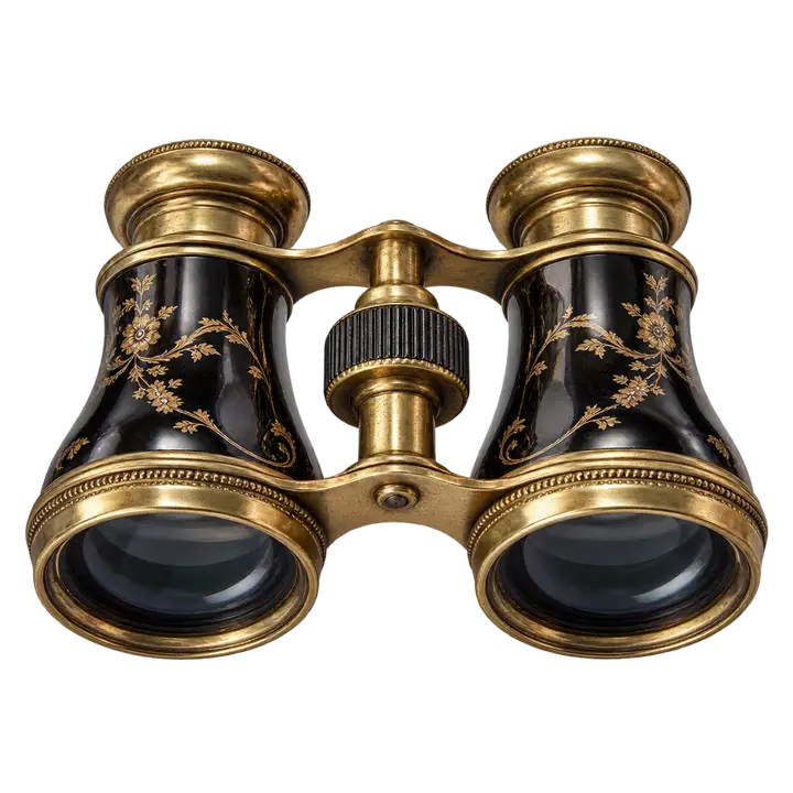 Antique opera glasses representing attention and selective focus