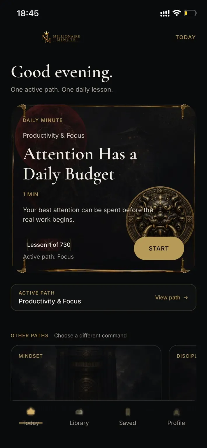 Millionaire Minute Today screen