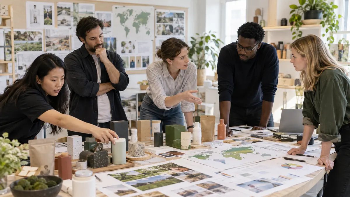 Creative strategy team comparing prototypes, markets and product alternatives