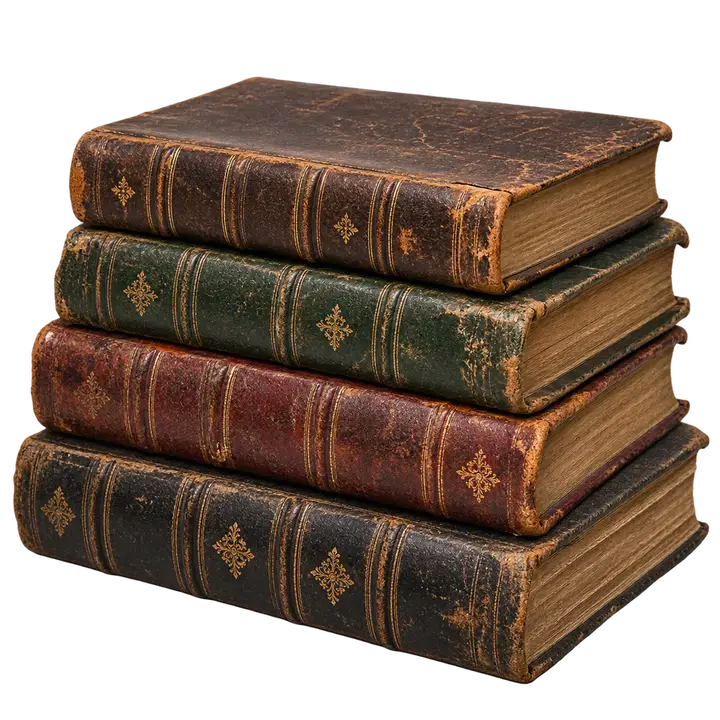 Stack of old books symbolizing accumulated knowledge and calibration