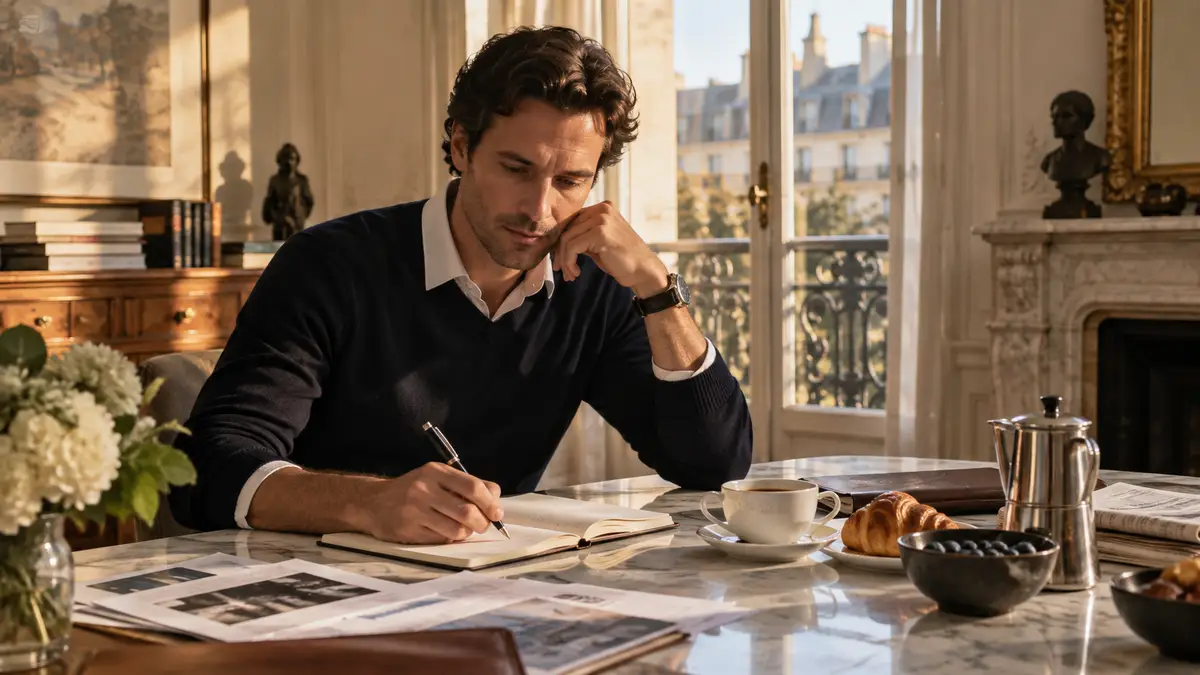 Professional writing notes in a quiet study