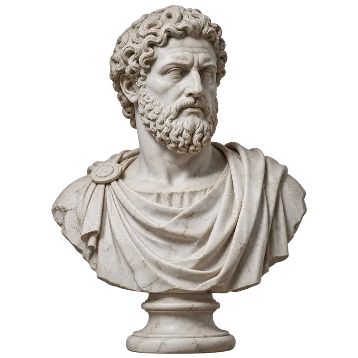 Classical marble bust representing the long history of theories about human nature