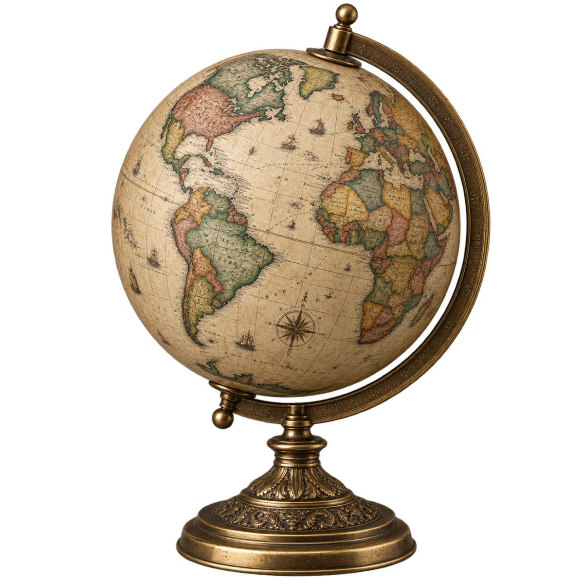 Transparent vintage globe representing cosmopolitan status and collecting