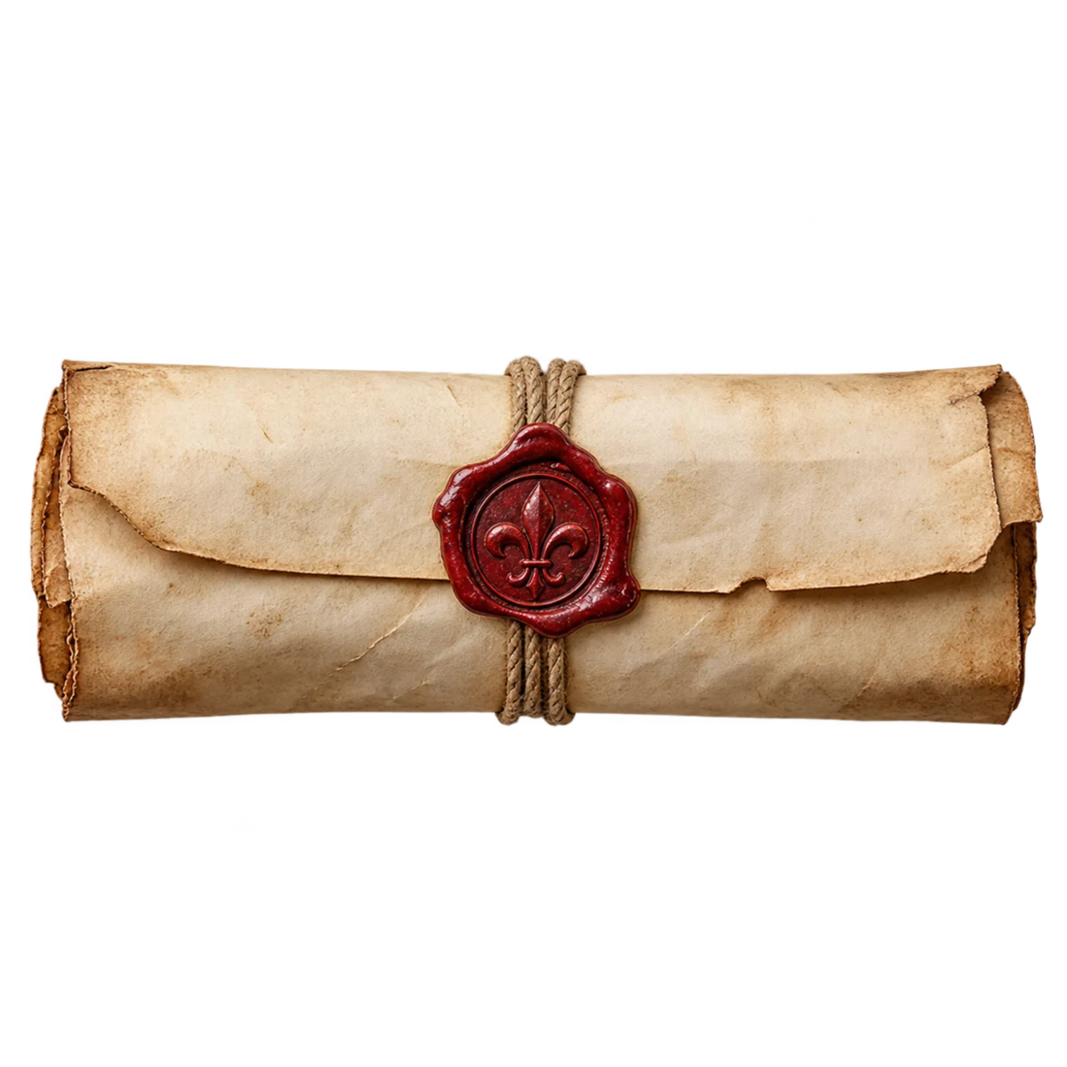 Transparent sealed parchment letter representing message and trust