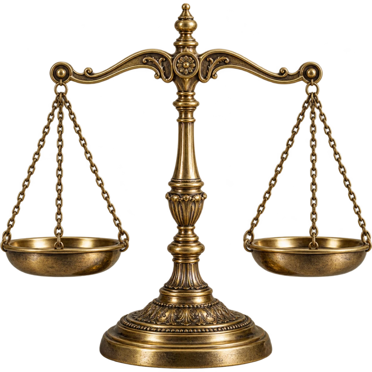 Transparent antique balance scale representing risk and allocation